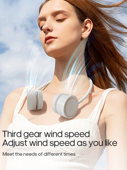 New Hanging Neck Fan Portable Cooling Fan Air Cooler USB Leafless Bladeless Neckband Mini Rechargeable Electric Fans