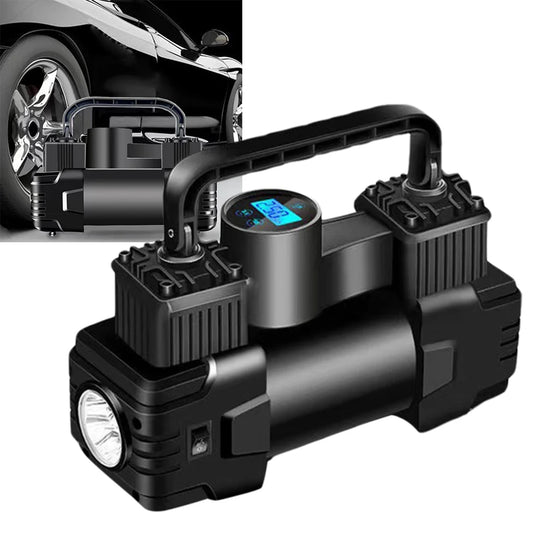 12V 150PSI Air Compressor With LED Light Dual Cylinder Heavy Duty Tire Inflator Car Electric Air Pump Car Electric Air Pumps New