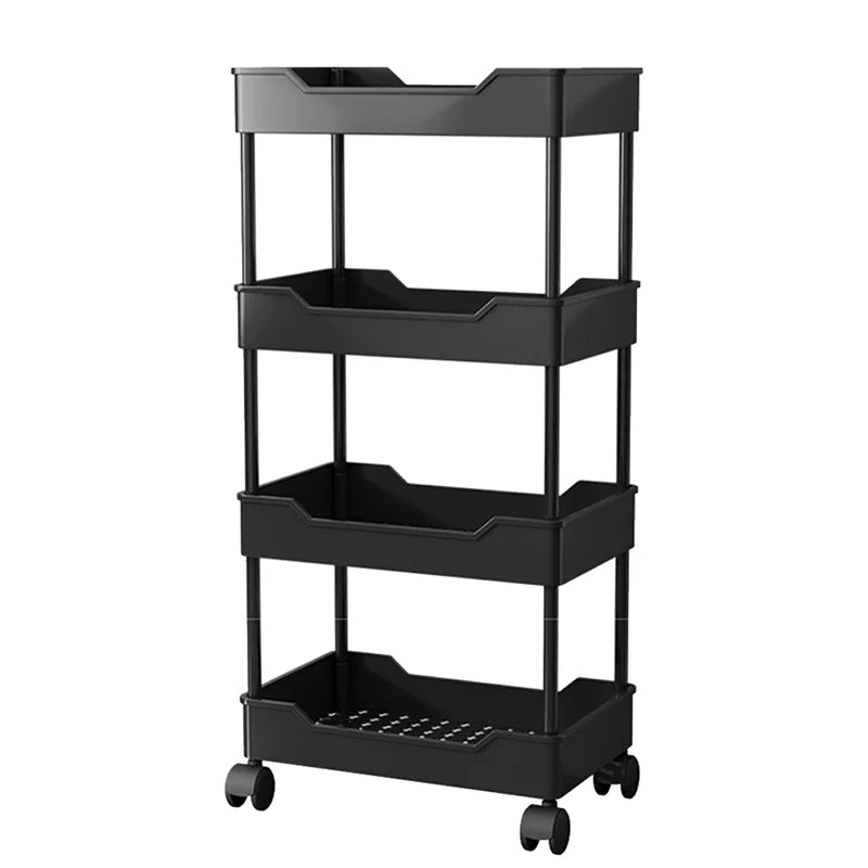 3/4 Tier Mobile Kitchen Organizer Cart With Wheels Rolling Cart Storage Shelf Trolley Bathroom Storage Rack Bar Cart