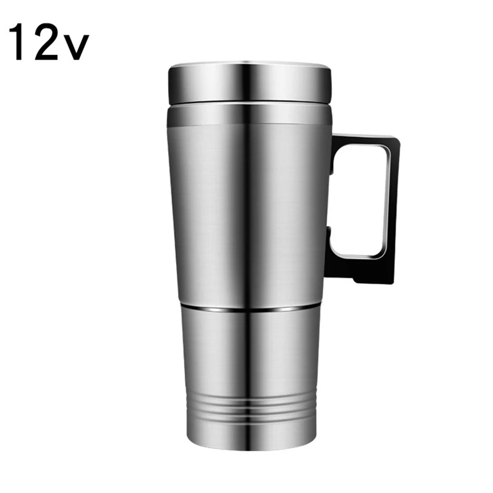Car Electric Heating Cup Travel Electric Kettle Electric Heating Car Kettle 300ML Water Coffee Milk Thermal Mug Stainless Steel