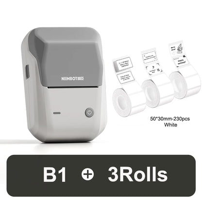 Niimbot B1 Label Maker 2inch Bluetooth Thermal Label Printer for Home Mailing Bakery Grocery Compatible with Phone Computer
