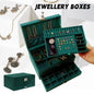 Large Jewellery Box Rings Necklaces Bracelets Jewelry Storage Organiser Green UK