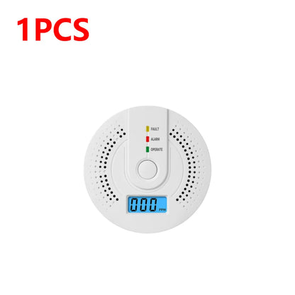 Digital Carbon Monoxide Detector Sound & Light Warning Sensor Battery Powered CO Gas Monitor Meter with LED Indicator Home Use