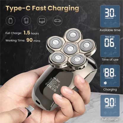 SEJOY Electric Shaver Hair Clipper 5IN1 Beard Trimmer Bald Head Shaver Wet & Dry Men's Electric Hair Trimmer