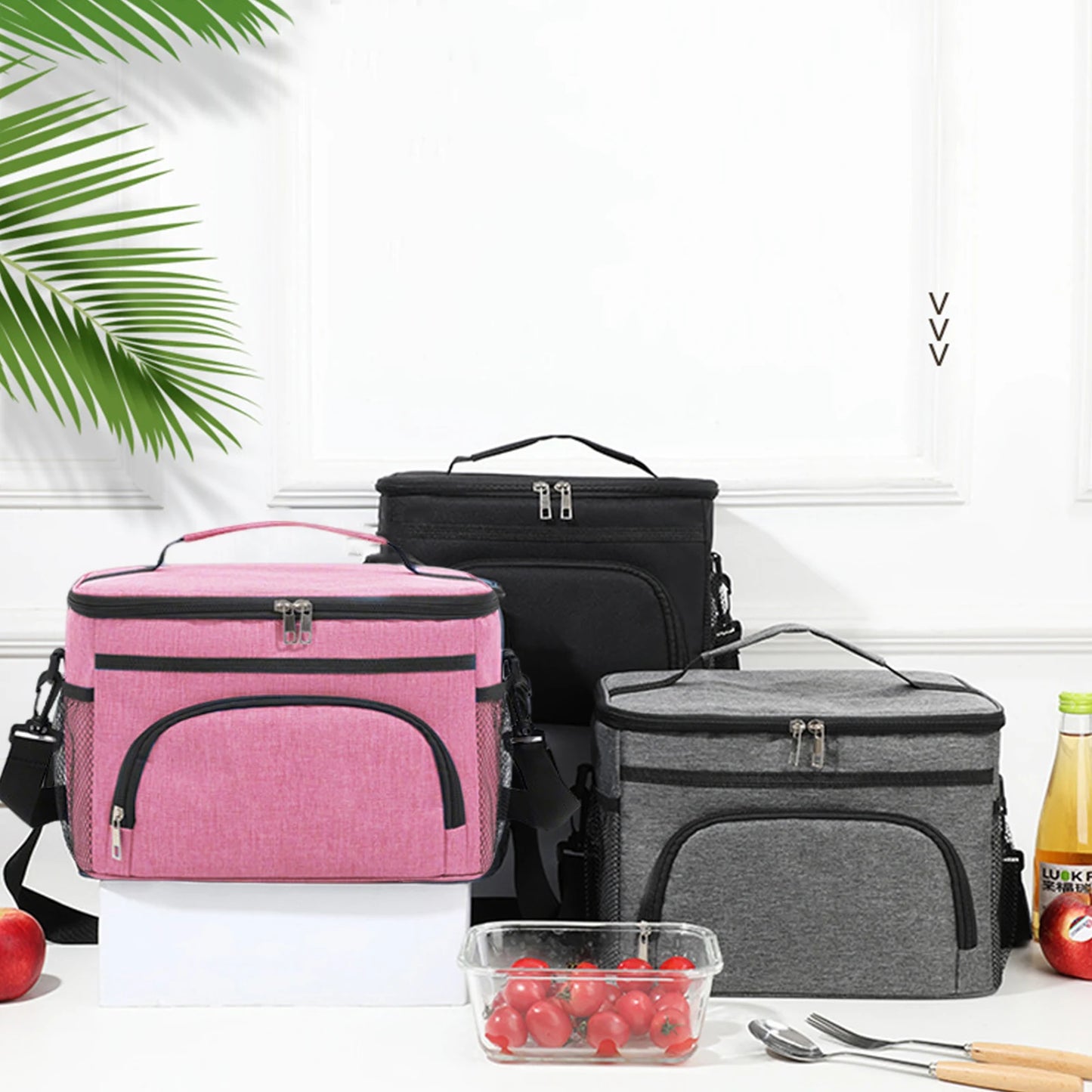 Thermal Insulated Lunch Bag with Adjustable Strap Food Storage Lunch Box Insulated Lunch Box Bag for Women Men Office Work