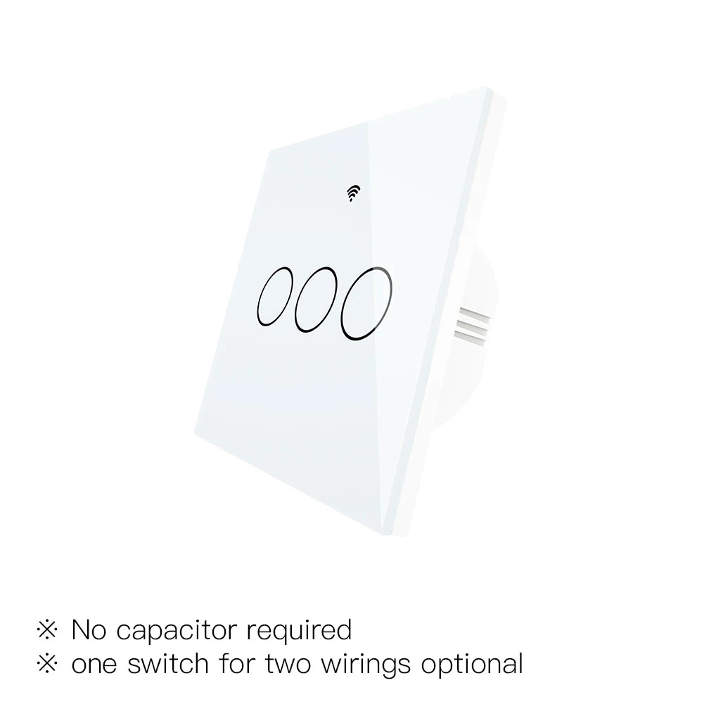 Moes ZigBee Wall Touch Smart Light Switch With Neutral/No Neutral No Capacitor Smart Life Works with Alexa Google Home