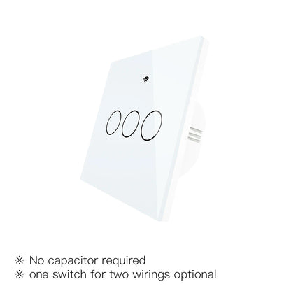 Moes ZigBee Wall Touch Smart Light Switch With Neutral/No Neutral No Capacitor Smart Life Works with Alexa Google Home