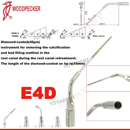 Woodpecker Dental Scaler Tips Ultrasonic Tooth Cleaning Machine Cutter Head Endo Perio Scaling Tips Fit EMS UDS Scaler Handpiece