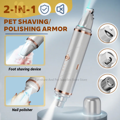 2-in-1 pet dog paw trimmer  cat nail clipper  pet nail grinder  dog cat hair trimmer  dog trimmer  dog nail grinder  paw trimmer