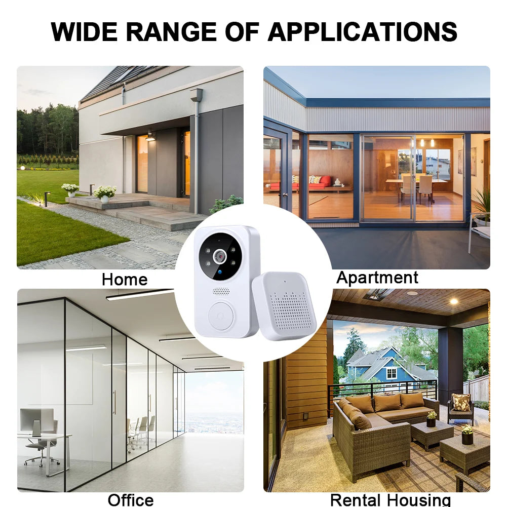 WiFi Smart Audio Doorbell Camera 2-Way Audio Wireless Visual Intercom Doorbell with Remote Monitor Indoor Outdoor Surveillance