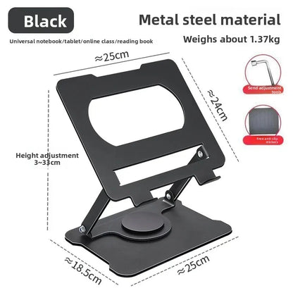 No-Install Notebook Tablet Stand Foldable Alloy Heat Sink Rotatable Display Elevation Frame Lightweight Portable Computer Holder