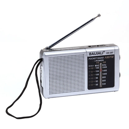Radio FM/AM Small Portable Radio Battery Operated Radio Full-wave Band World Receiver Telescopic Antenna Built-in Speaker