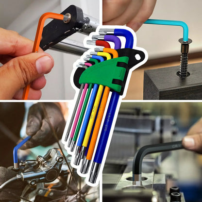 9 Pieces Allen Key Set Torx Torque Wrench Tool T10 T15 T20 T25 T27 T30 T40 T45 T50 Chrome Vanadium Steel