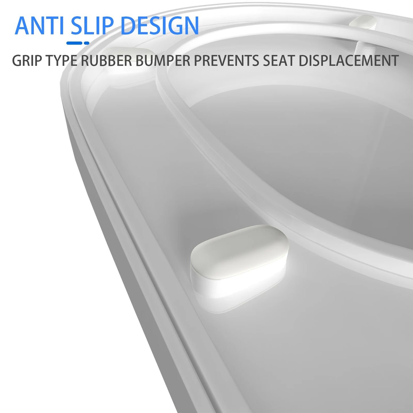 D-Type Toilet Seat Soft Closing Anti-Bacterial Hygienic - Removable Toilet Lid with 360° Rotation Hinge, Easy Install & Cleaning