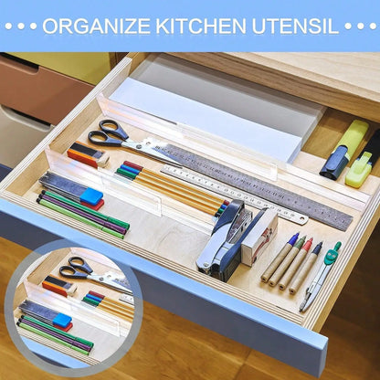 1/2/4/6/8PCS Drawer Wardrobe Dividers Organizers Expandable From Kitchen Drawer Organizer, Clear Plastic Partition Plate Tools