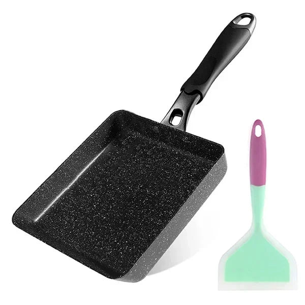 Japanese Omelette Pan / Tamagoyaki Pan, Non-stick Rectangle Egg Frying Pan - Optional Lid & Spatula - Aluminum Alloy