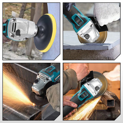YOFIDRA 125mm Brushless Angle Grinder 4 Gear Cordless Grinding Machine Cutting Woodworking Power Tool For Makita 18V Battery Pin