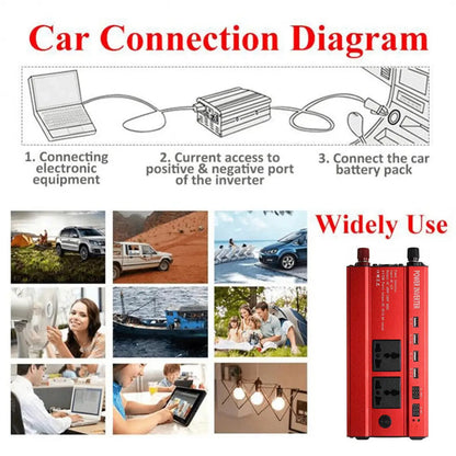 Car Power Inverter Converter Sine Wave DC 12V to AC 220V Transformer Convert LED Dispaly Converter Car Charger Converter Adapter