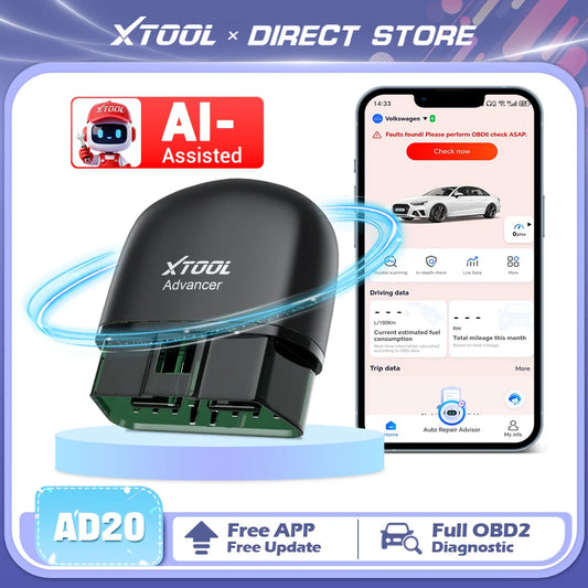 XTOOL Advancer AD20 OBD2 Scanner 2026 AI-assisted Tool Code Reader OBD 2 Diagnostic Tools Lifetime Free Updates Free Application