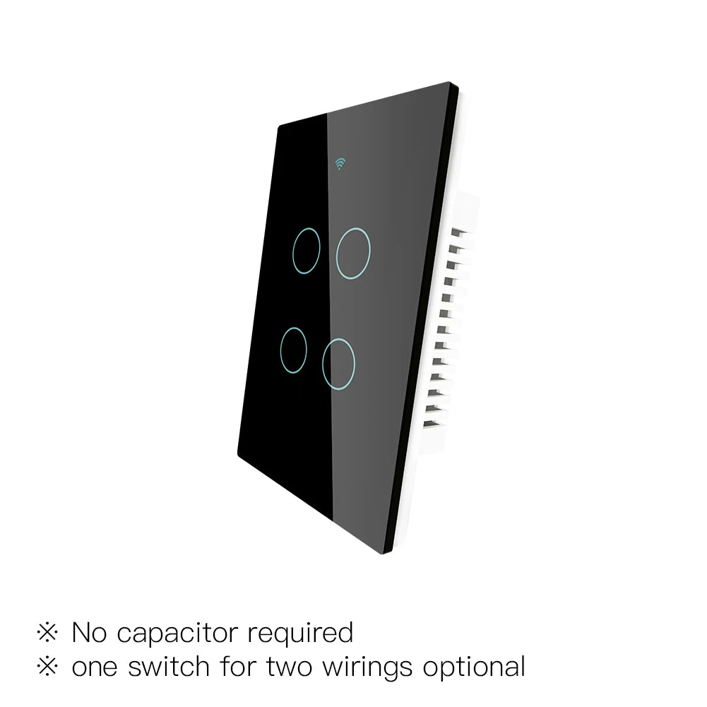Moes ZigBee Wall Touch Smart Light Switch With Neutral/No Neutral No Capacitor Smart Life Works with Alexa Google Home