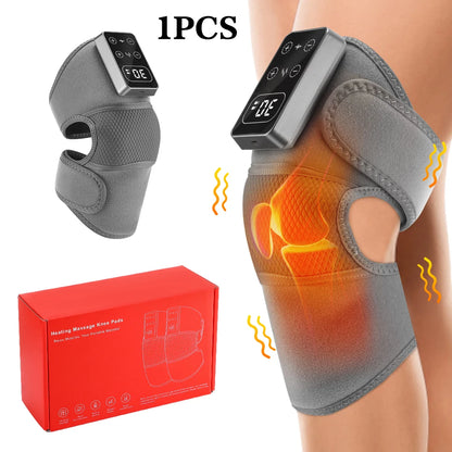 Electric Knee Massager 3 Vibrations 5 Level Hot Compress Shoulder Elbow Massage Support Brace Joint Knee Heating Pad Health Care