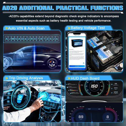 XTOOL Advancer AD20 OBD2 Scanner 2026 AI-assisted Tool Code Reader OBD 2 Diagnostic Tools Lifetime Free Updates Free Application
