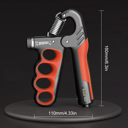 Hand Grip Strengthener 5-100Kg Adjustable Resistance Wrist Expander Anti Slip Ergonomic Hand Strength Exerciser with Counter
