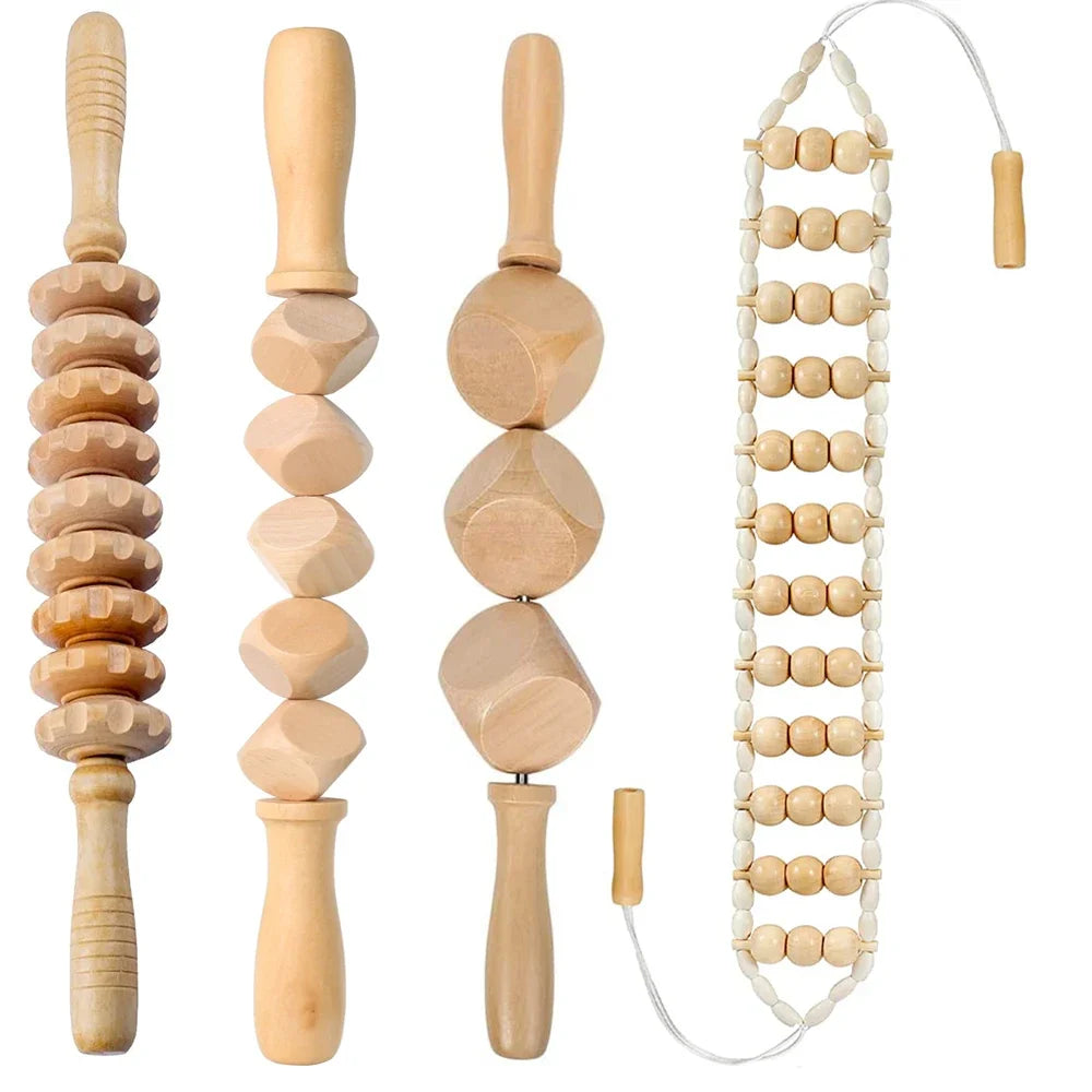 Jecaliz Wooden Therapy Massager for Lymphatic Drainage Anti Cellulite Maderoterapia Body Sculpturing Massage Roller Guasha Sets
