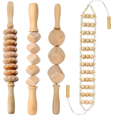 Jecaliz Wooden Therapy Massager for Lymphatic Drainage Anti Cellulite Maderoterapia Body Sculpturing Massage Roller Guasha Sets