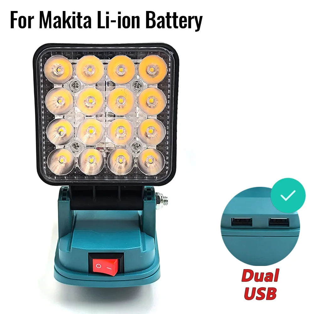 For Makita 14.4V-18V Li-ion Battery Lantern Outdoor Flashlight Cordless LED Work Light Camping Lamp Emergency Lighting