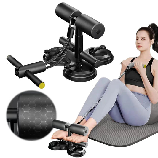 Sit Up Floor Holder with 3 Suction Cup Sit Up Exercise Equipment with Pull Rope Sit Up Exerciser for Strength Training