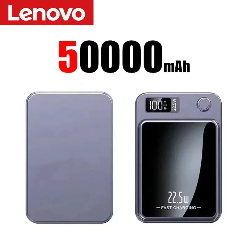Lenovo Wireless Magnetic Power Bank 500000mAh 22.5w Super Fast Charging Portable External Battery Powerbank  For Iphone Samsung