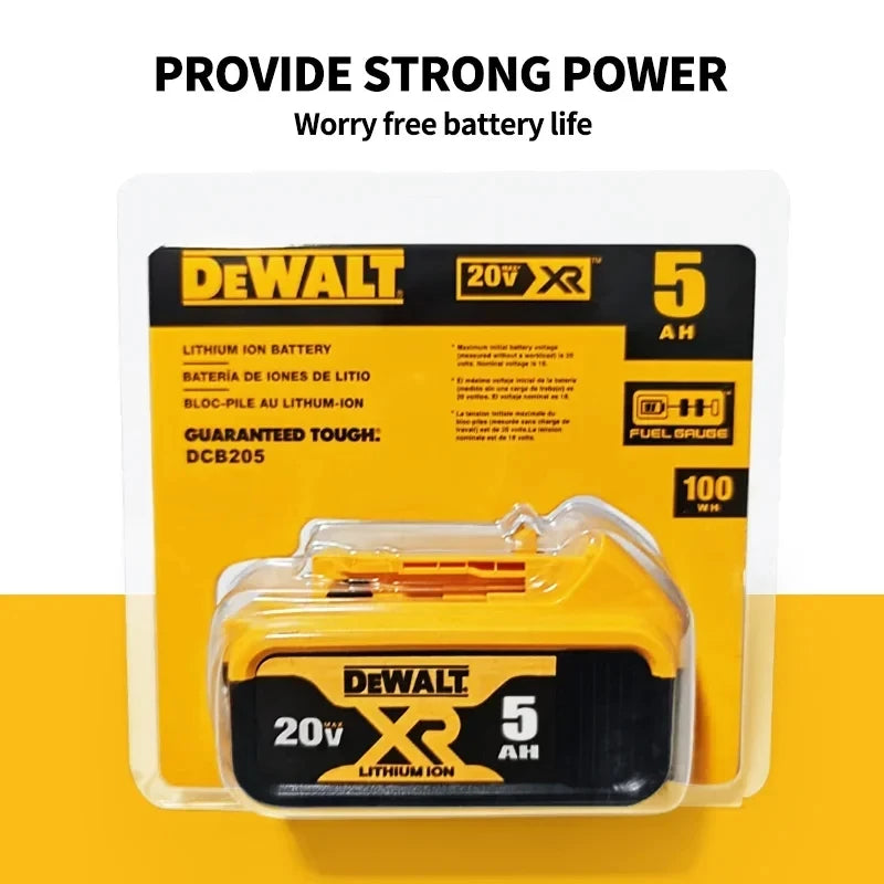 100% Original DeWalt 20V 6Ah 5Ah Battery Power Tool Replacement for DeWalt DCB206 DCB205 DCB202 DCB200 18V 20V Power Tool