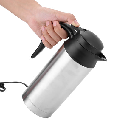 Portable 750ml 24V Travel Car Truck Kettle Water Heater Bottle Stainless Steel for Tea Coffee Drinking