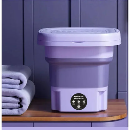 8L Foldable Mini Washer Spin Dryer Portable Cleaning Machine for Socks Underwear Panties Home Use Small Laundry