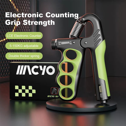 Hand Grip Strengthener 5-100Kg Adjustable Resistance Wrist Expander Anti Slip Ergonomic Hand Strength Exerciser with Counter