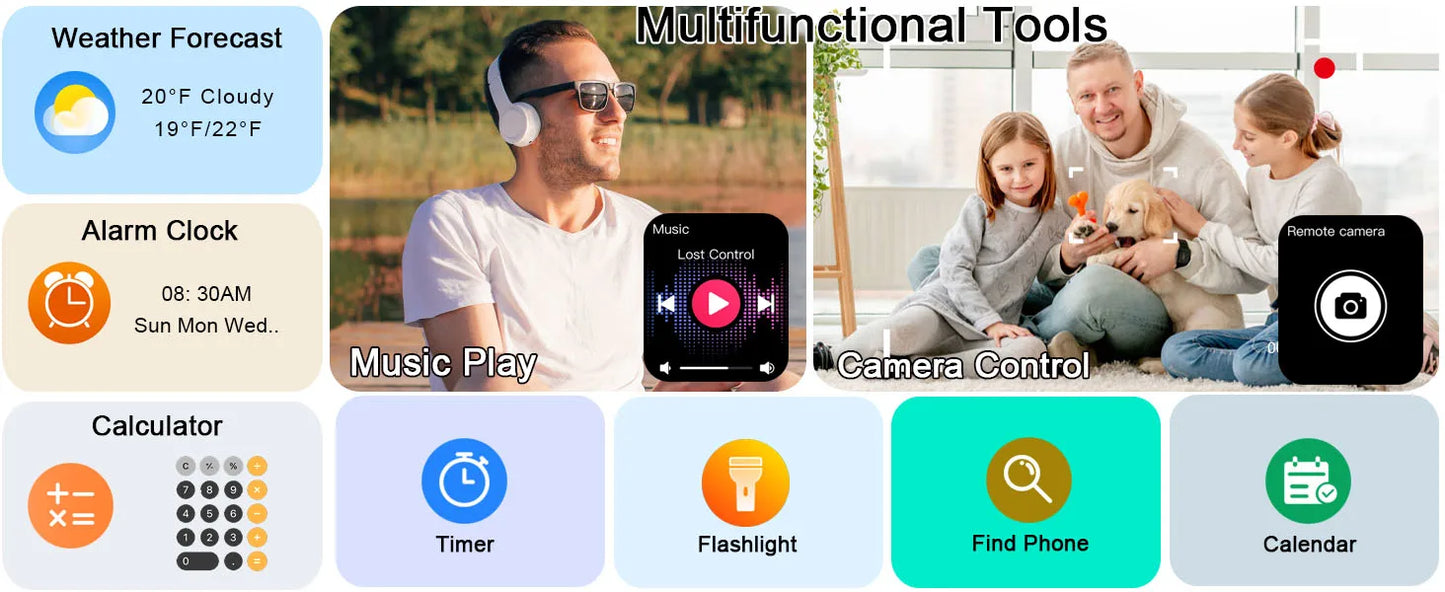 Jugeman 1.91" Smartwatch (Answer/Make Call), IP68 Waterproof Fitness Tracker, 110+ Sport Modes, Heart Rate and Sleep Monit.