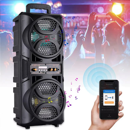 3000W Portable Bluetooth Speaker Sub woofer Heavy Bass Sound System For Party With Microphone, Remote, FM, TWS, AUX, USB, LED