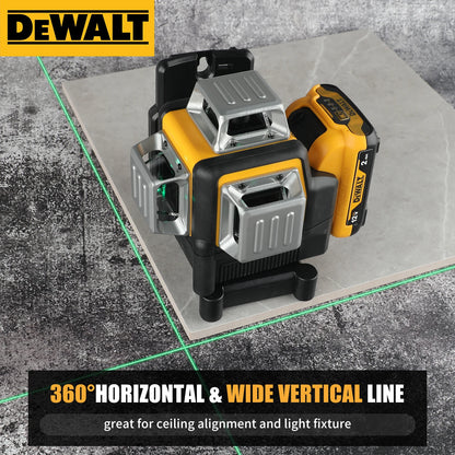 Dewalt DW089LG Self Levelling Multi Line 3 x 360 Degrees Green Beam Laser 12V MAX* with Battery 2.0Ah Li-Ion and Charger