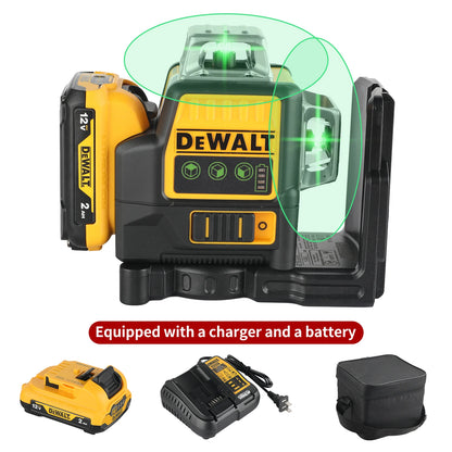 2026 Dewalt DW089LG 3 Sides*360 Degree Vertical 12V Lithium Battery 12 Lines Laser 360 Level Horizontal Green Meter Outdoor