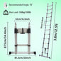 Day Plus Telescoping Ladder Stainless Steel Folding Ladder Portable Extendable Loft Ladder Capacity Max Load 150kg/330lb,EN131