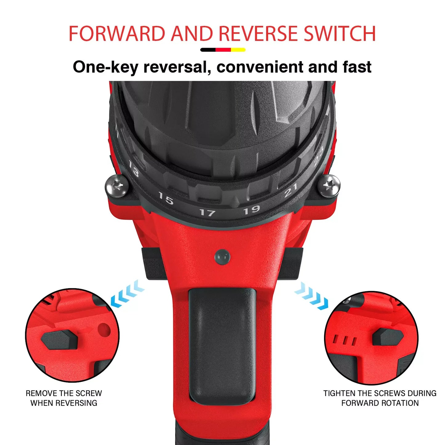 21V Battery Drill,Electric Screwdriver with 45 Nm, 25+1 Tightening Torque Settings,29PCS Accessories,LED Light,Safety Lock Drill