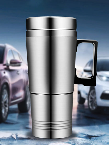 Electric Heating Car Kettle 12V/24V Car Electric Heating Cup 300ML Insulated Drink Mug Stainless Steel Travel Electric Kettle