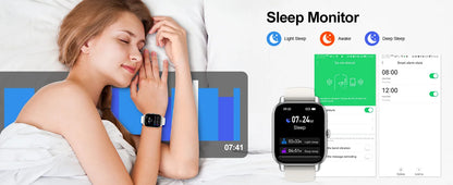 Jxrev Smart Watch, 1.85" Sports Watch for IP68 Waterproof, 110+ Sport Modes, Fitness Activity Tracker, Ultra Thin Watch.