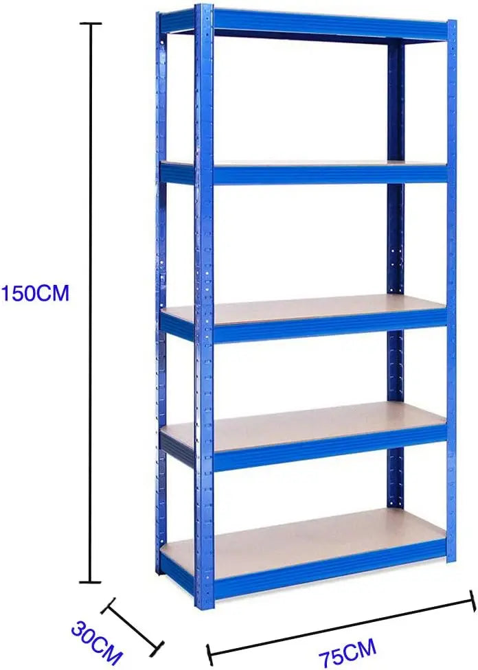 Adjustable Height Layout 5-Tier Heavy Duty Shelf 875kg Boltless Metal Rack Tool Free Assembly for Garage Warehouse Storage