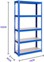 Adjustable Height Layout 5-Tier Heavy Duty Shelf 875kg Boltless Metal Rack Tool Free Assembly for Garage Warehouse Storage