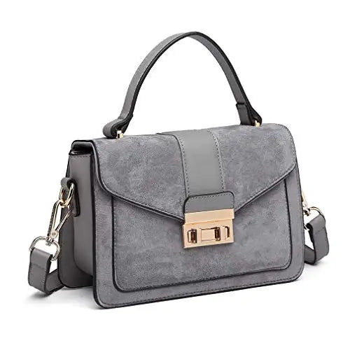 Miss Lulu Crossbody Bag for Women, Small Women's Top-Handle Bags, Suede Handbags for Shopping Traveling