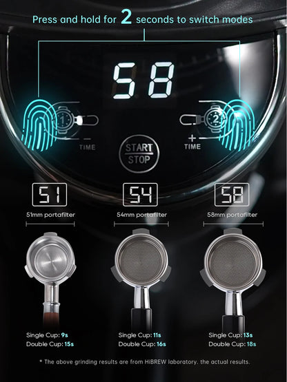 HiBREW Coffee Mill Automatic Electric Coffee Grinder with 31 Gears for Espresso American Coffee Pour Over Visual Bean Storage G3