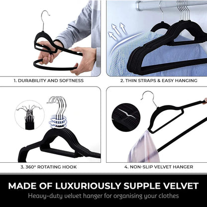 Coat Clothes Clothing Veet Velour Non Slip Flocked Trouser Hangers UK