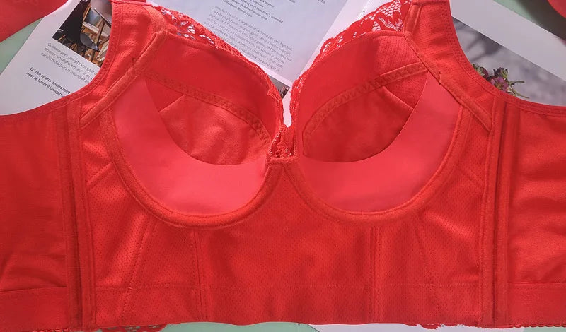 Plus Size Push Up Bra Wireless Front Closure - Seamless Comfort Bralette for Women, No Underwire Lift Support T-Shirt Bra